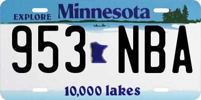 MN license plate 953NBA