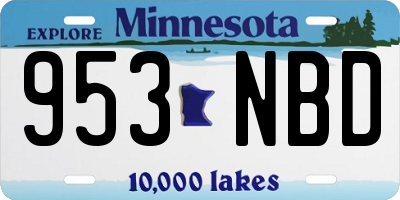 MN license plate 953NBD