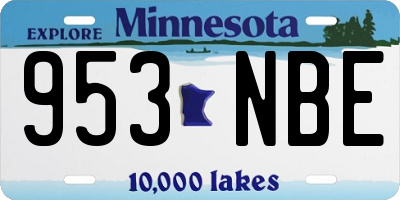 MN license plate 953NBE