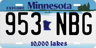 MN license plate 953NBG