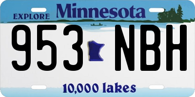 MN license plate 953NBH