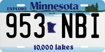 MN license plate 953NBI