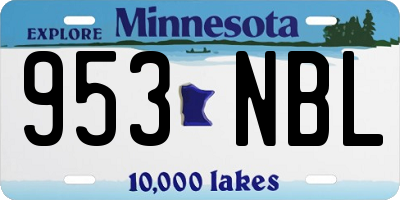 MN license plate 953NBL