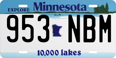 MN license plate 953NBM