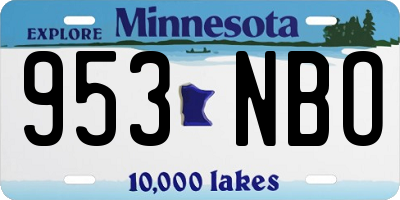MN license plate 953NBO