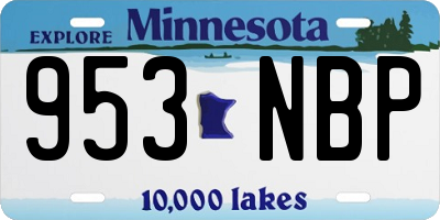 MN license plate 953NBP