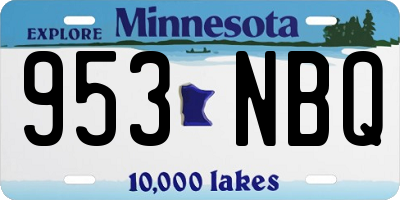MN license plate 953NBQ