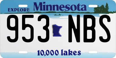 MN license plate 953NBS
