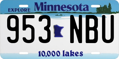 MN license plate 953NBU