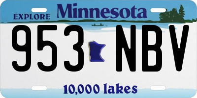 MN license plate 953NBV