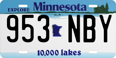 MN license plate 953NBY