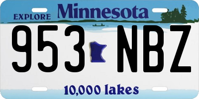 MN license plate 953NBZ