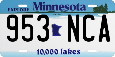 MN license plate 953NCA
