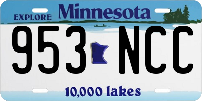 MN license plate 953NCC