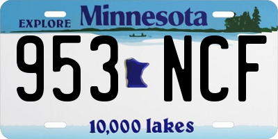 MN license plate 953NCF