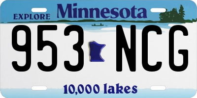 MN license plate 953NCG