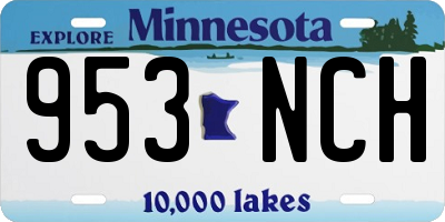 MN license plate 953NCH