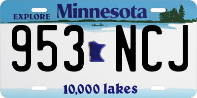 MN license plate 953NCJ