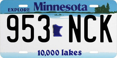 MN license plate 953NCK