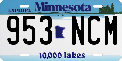 MN license plate 953NCM