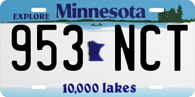 MN license plate 953NCT