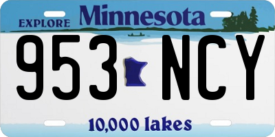 MN license plate 953NCY