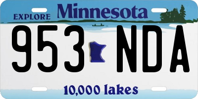 MN license plate 953NDA