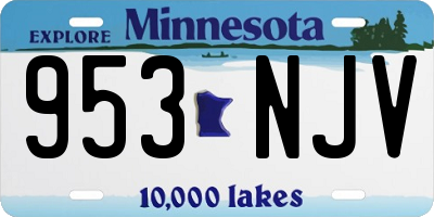 MN license plate 953NJV