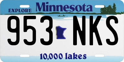 MN license plate 953NKS