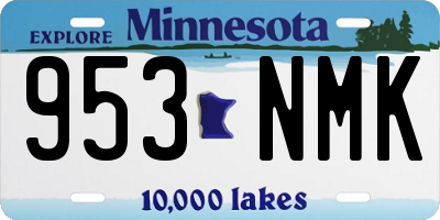 MN license plate 953NMK