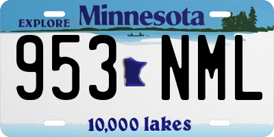 MN license plate 953NML