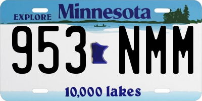 MN license plate 953NMM