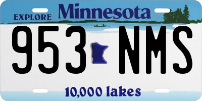 MN license plate 953NMS