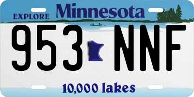 MN license plate 953NNF