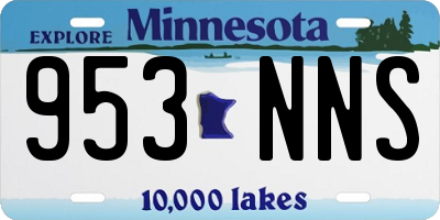 MN license plate 953NNS