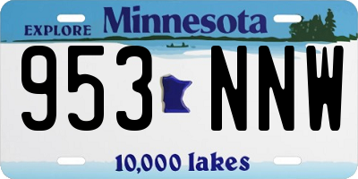 MN license plate 953NNW