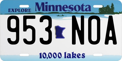 MN license plate 953NOA
