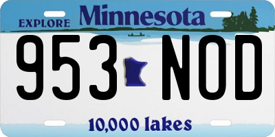 MN license plate 953NOD