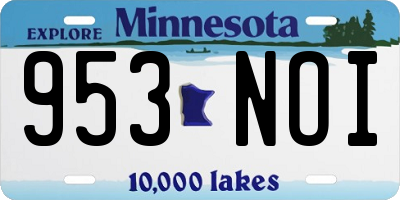 MN license plate 953NOI
