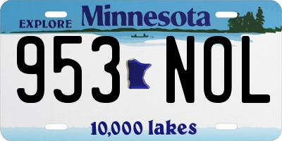 MN license plate 953NOL