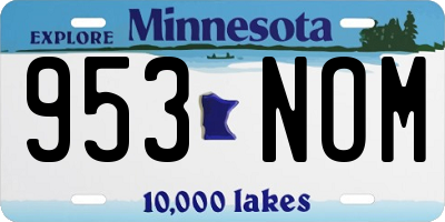 MN license plate 953NOM