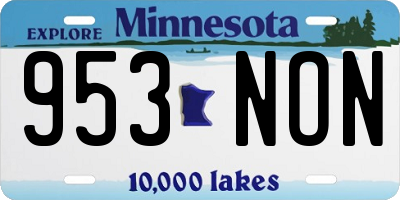 MN license plate 953NON
