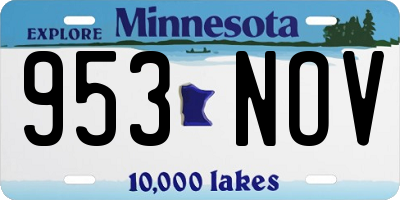 MN license plate 953NOV