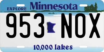 MN license plate 953NOX