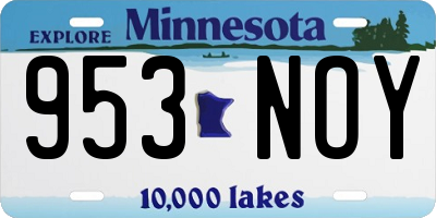 MN license plate 953NOY