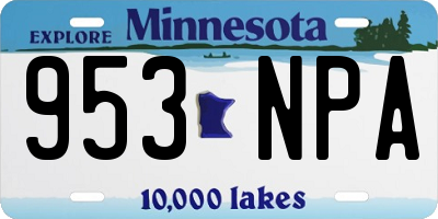 MN license plate 953NPA