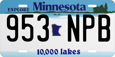 MN license plate 953NPB
