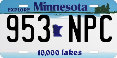 MN license plate 953NPC