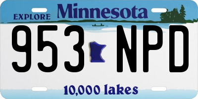 MN license plate 953NPD