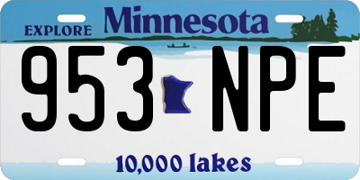 MN license plate 953NPE